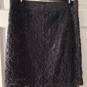 Hem & Thread Charcoal Lace Pencil Skirt